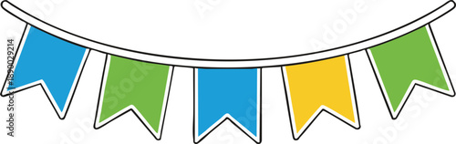 Colorful celebration bunting flags vector illustration