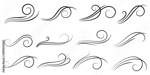 Elegant vintage line art flourishes, decorative vector ornaments, sophisticated banner design