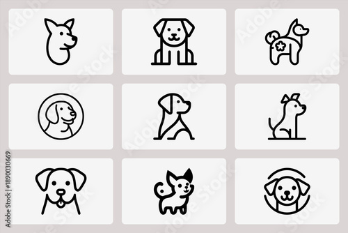 Bold cute dog logo designs for branding and marketing