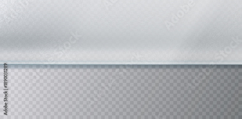 Realistic background with a frosted glass texture and shadow. Vector illustration.