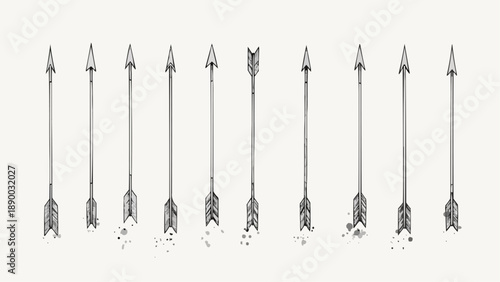 Collection of hand drawn arrows in various styles and orientations