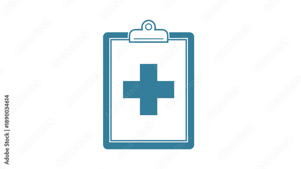 Fototapeta premium Medical Clipboard with Blue Cross Symbol.