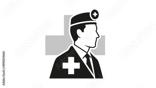 Medical Professional Illustration in Uniform.