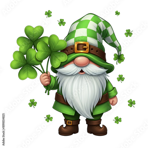 St patrick's day gnome isolated on transparent background