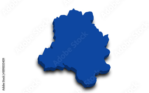 Delhi 3D map isolated on white background
