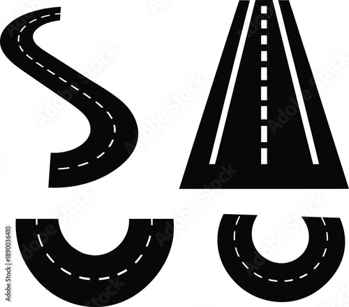 Roadway sections and highway lane illustrations