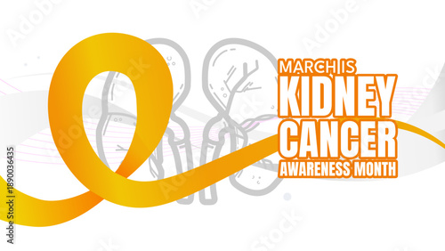 Kidney cancer awareness month banner - vector illustration