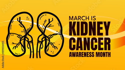Kidney cancer awareness month banner  -  vector illustration