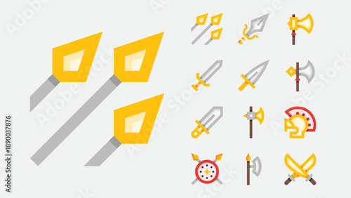 Medieval Army Weapons Icons Set