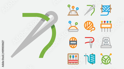 Needlework and Sewing Icons Set