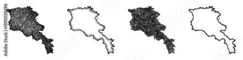 Sketch Armenia map design set