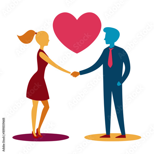Valentine Love Promise Handshake Silhouette