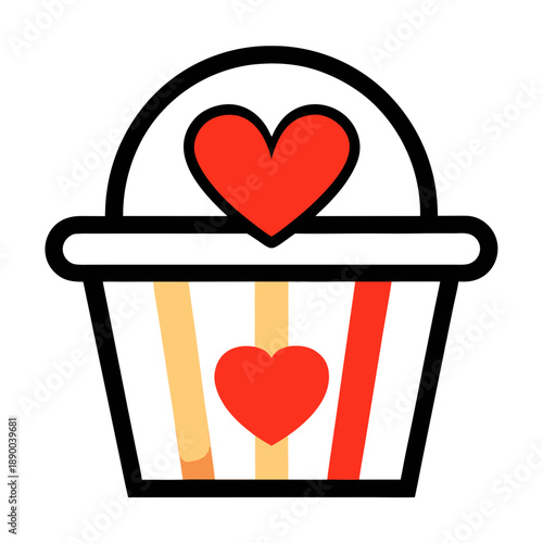 Valentine Love Gift Basket Silhouette