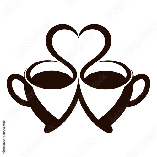 Valentine Romantic Coffee Cup Silhouette
