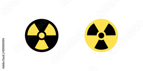 Radiation hazard icons set, nuclear warning symbols, radioactive danger signs, safety alert icons, Vector illustration.