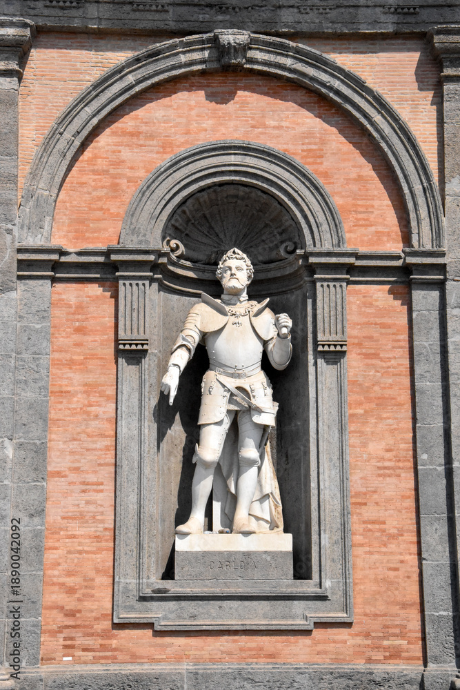 Obraz premium Italy. Naples. Royal Palace. Statue of Charles V of Habsburg