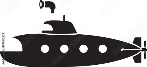 Submarine Navigating Deep Ocean with Jellyfish and Bubbles