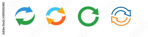 Set of four circular arrow icons representing refresh, reload, and recycle concepts
