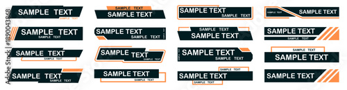 Modern text banner and label collection. Dynamic shapes for headlines and promotional messages