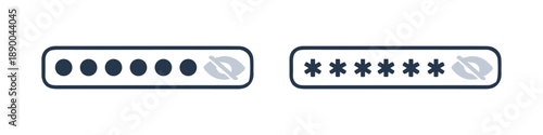 Password input fields showing dots and asterisks with hide/show eye icon