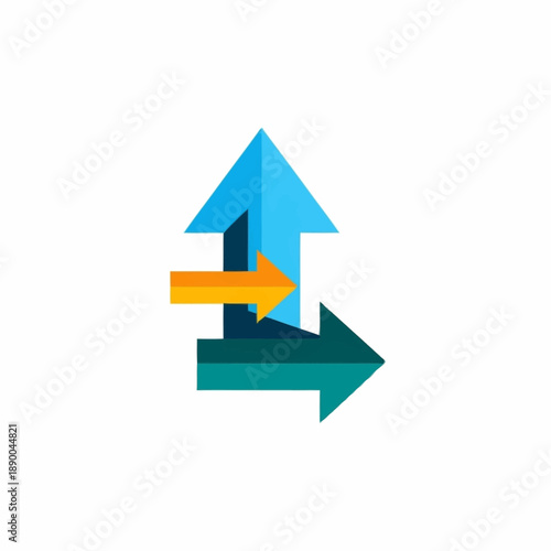 Abstract arrows pointing in multiple directions.