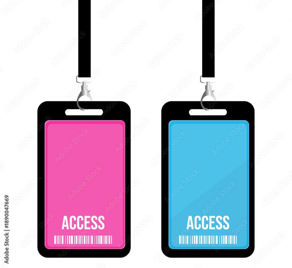 Obraz premium Access Badge Pass Vector Illustration