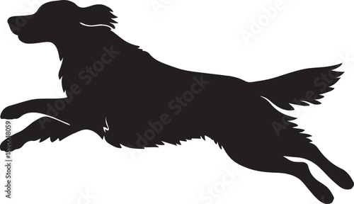 A simple black and white illustration of a fluffy dog s head