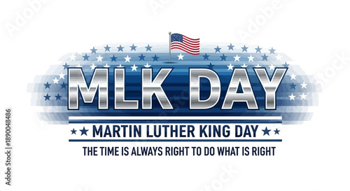 MLK Day Celebration with American Flag and Inspiring Quote