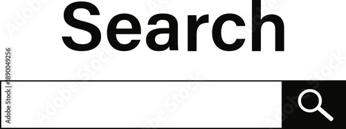 Search Bar UI Elements and icon. Search boxes in different shapes, minimalist user interface templates for web and mobile apps, ordered collection.