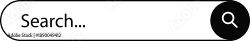 Search Bar UI Elements and icon. Search boxes in different shapes, minimalist user interface templates for web and mobile apps, ordered collection.