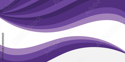 Abstract purple business wave banner on white background, flat purple gradation, modern design