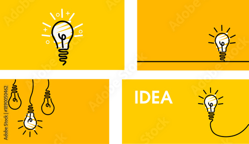 light bulb. the idea is  business. abstract light bulb on a white background. create a cover or poster. Vector illustration. orange, black. 