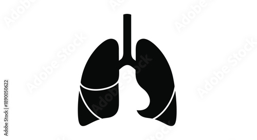 Anatomical depiction of human lungs in a striking silhouette