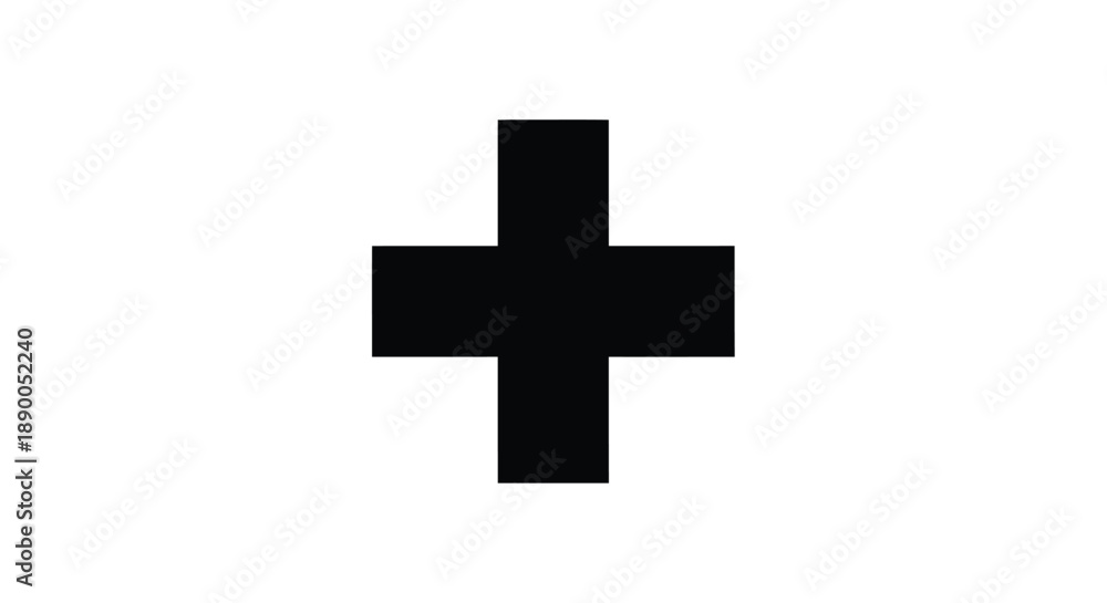Obraz premium Simple black cross graphic on a white background a bold silhouette