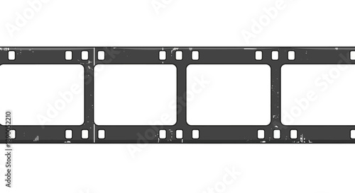 Vintage Film Strip with Blank Frames, Retro Cinema Reel Border for Vintage Photography