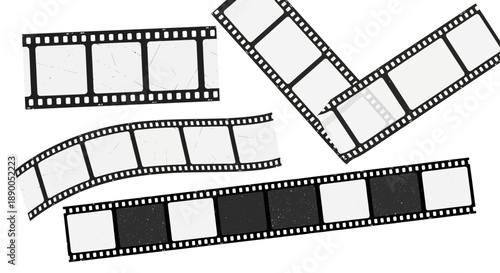 Vintage Film Strips, Old Reel Cinema, Retro Movie Frames, Photographic Media Element