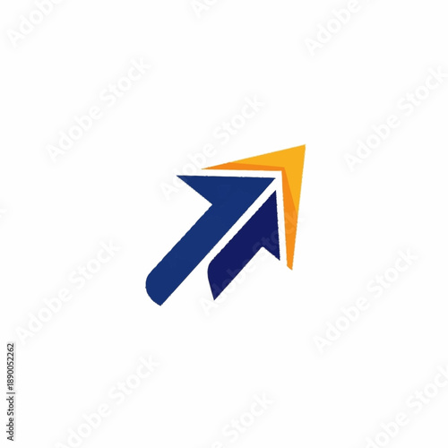 Dynamic dual arrow logo pointing upwards and right.
