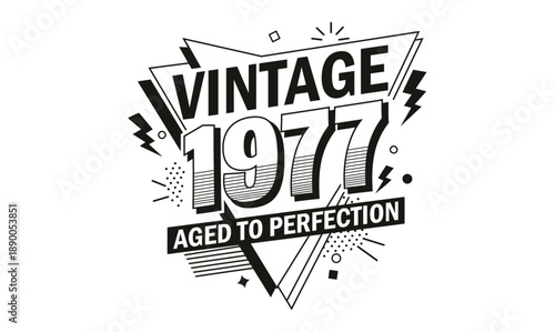 vintage 1977 aged to perfection t shirt design