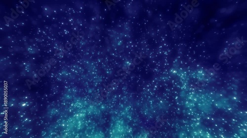 Deep blue abstract particle field resembling a cosmic nebula