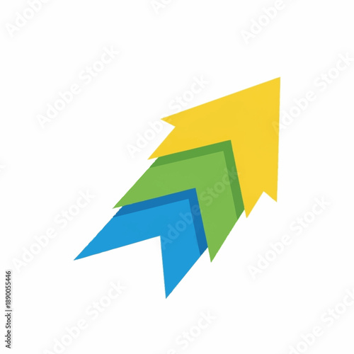Three colorful arrows pointing upwards representing growth and progress.