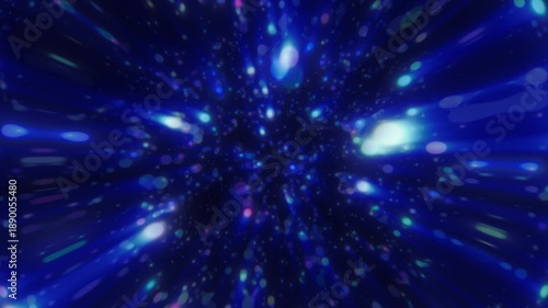 Wallpaper Mural Abstract blue light tunnel with glowing particles and motion blur Torontodigital.ca