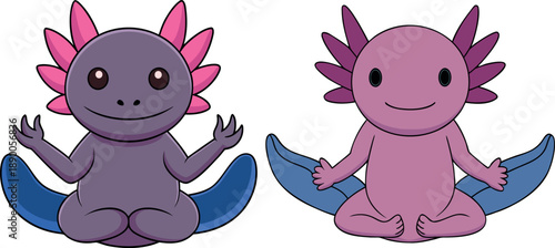 Cute Axolotl Character Waving, Kawaii Pink Axolotl Clipart, Cartoon Mexican Salamander Illustration, Adorable Axolotl Mascot Vector Design, Happy Axolotl Kids Art Drawing, Smiling Aquatic Animal Graph