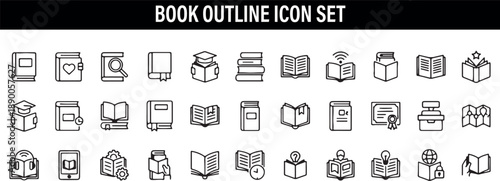 Cook Book Outline Icons Set, Recipe Kitchen Icon Pack Clipart, Cooking Food Vector Illustration, Chef Recipe Line Icons Design, Kitchen Utensils Bundle Download, Cookbook Menu Icon Pack, Cooking UI Ic