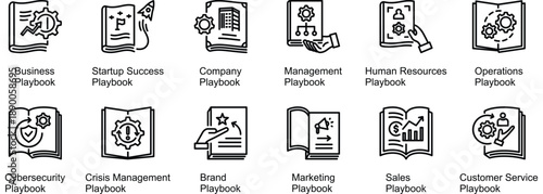 Enterprise Playbook Collection banner web icon vector illustration