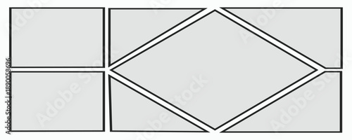 Light grey comic book panel frames set. Pop art template grid page collection. Image collage moodboard layout pack. Picture mood board ideas.