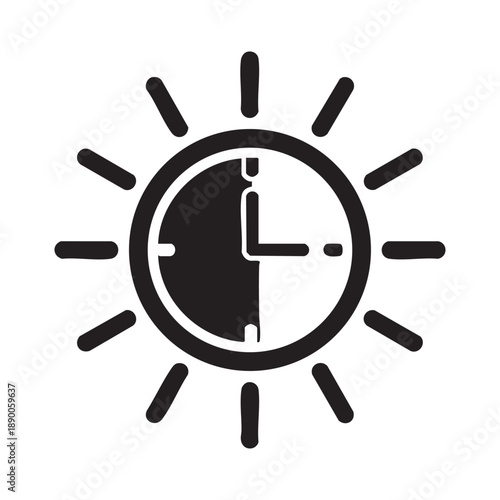 Sun with clock icon