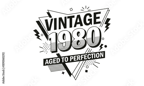 vintage 1980 aged to perfection t shirt design