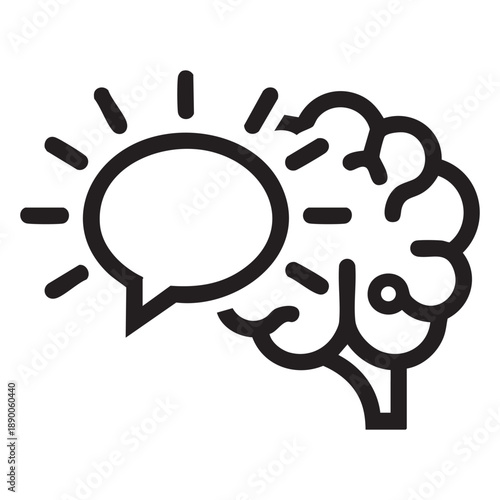 Creative idea lightbulb in brain vector illustration