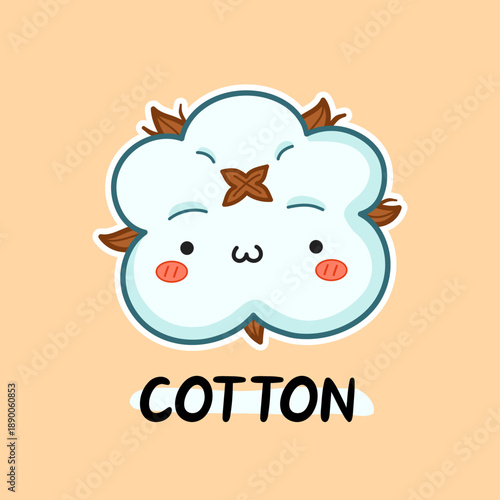 Cute cotton character with thumbs up. Flat quote