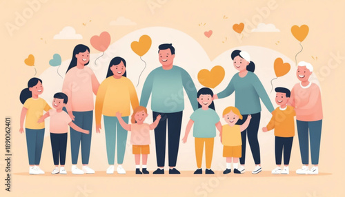 Flat illustration about Down syndrome awareness, inclusive and positive theme